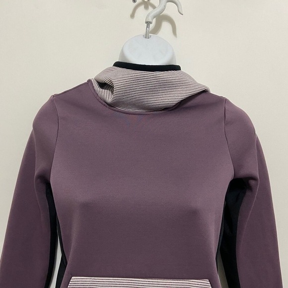 Nike Dri-Fit Girls Sweatshirt Hoodie Purple Black Striped Long Sleeve Size M - Picture 4 of 14